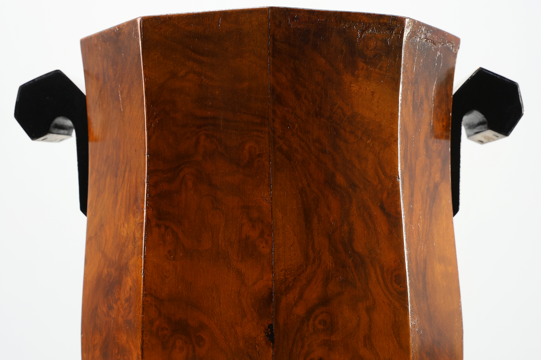 Art Deco sculptural burlwood ice bucket, France ca. 1925thumbnail